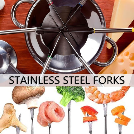 12 Pieces Fondue Forks, Stainless Steel Fondue Forks Roasting Sticks 24cm Fondue Skewers with Heat Resistant Handle for Cheese Chocolate Fondue Roast Marshmallows Meat.