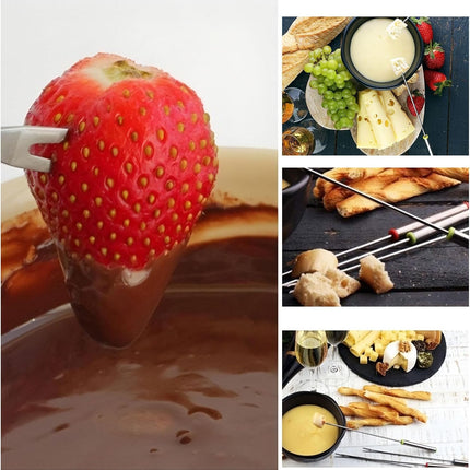 12 Pieces Fondue Forks, Stainless Steel Fondue Forks Roasting Sticks 24cm Fondue Skewers with Heat Resistant Handle for Cheese Chocolate Fondue Roast Marshmallows Meat.