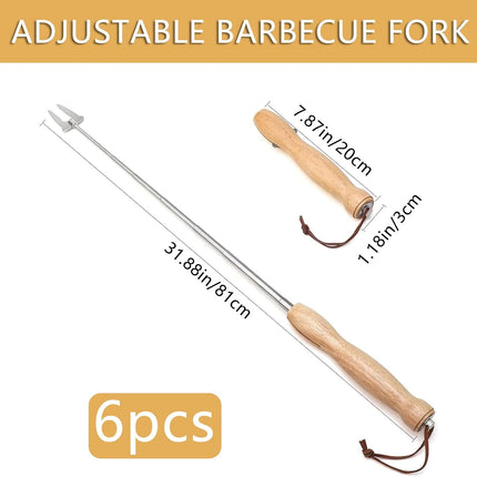 6 Pcs Marshmallow Roasting Sticks, 32 Inch Long Stainless Steel SmoresSticks Extendable Marshmallow Sticks Barbecue Forks for Fire Pit Campfire BBQ.