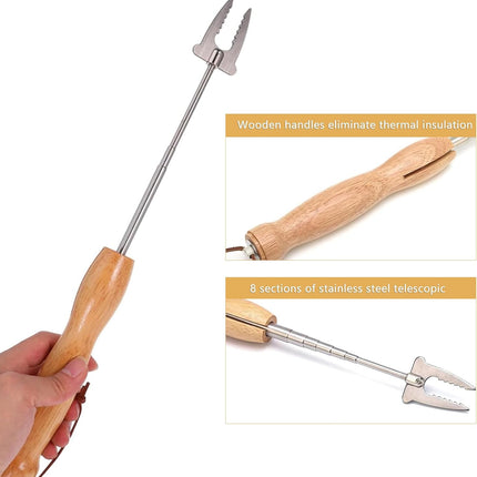 6 Pcs Marshmallow Roasting Sticks, 32 Inch Long Stainless Steel SmoresSticks Extendable Marshmallow Sticks Barbecue Forks for Fire Pit Campfire BBQ.