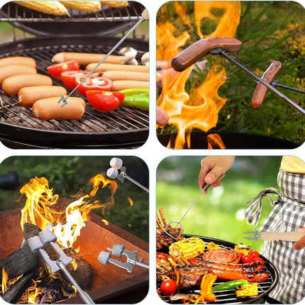 6 Pcs Marshmallow Roasting Sticks, 32 Inch Long Stainless Steel SmoresSticks Extendable Marshmallow Sticks Barbecue Forks for Fire Pit Campfire BBQ.
