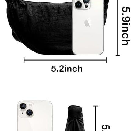 Crossbody Bag Hobo Sling Crescent Bag Women Men Trendy Small Shoulder Bag Purse Dumpling Bag Casual Handbag Adjustable Strap.