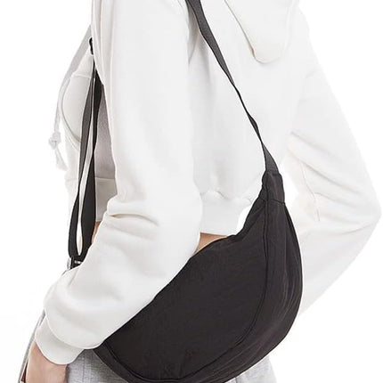Crossbody Bag Hobo Sling Crescent Bag Women Men Trendy Small Shoulder Bag Purse Dumpling Bag Casual Handbag Adjustable Strap.