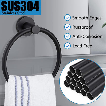 Hand Towel Ring, 304 Stainless Steel Towel Ring Hanging Round for Bathroom and Kitchen.