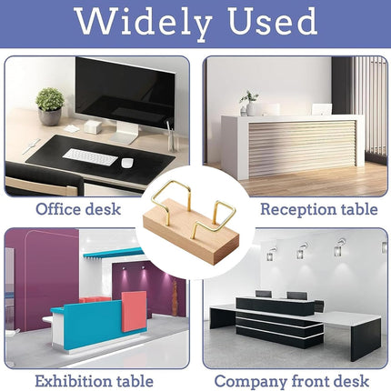 2PCS Wooden Business Card Holder for Desk,Creative Desk and Tabletop Display Stand for Office,Elegant Wood Card Stand Holder for Professional Use,Unique Business Card Organizer with Natural Finish.