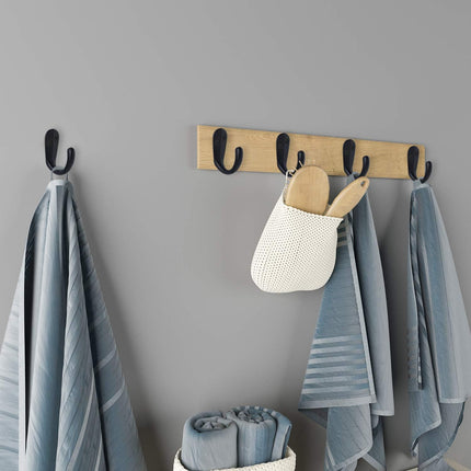 15PCS Coat Hooks Wall Mounted Single Prong Robe Hook for Hanging Towel Hooks with 30 Screws for Bags, Hat, Cap, Scarf, Cup (Black).