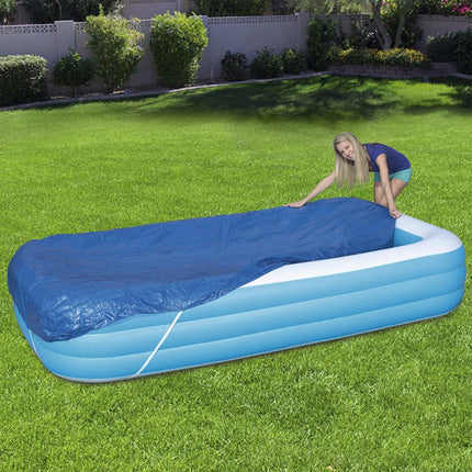 Rectangle Pool Cover,Pool Cover for Inflatable Pool,Rectangular Inflatable Swimming Pool Cover, 10ft X 6ft Dustproof Rainproof Waterproof Square Swimming Pool Cover,Family Pool Cover (Blue).