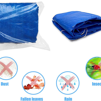 Rectangle Pool Cover,Pool Cover for Inflatable Pool,Rectangular Inflatable Swimming Pool Cover, 10ft X 6ft Dustproof Rainproof Waterproof Square Swimming Pool Cover,Family Pool Cover (Blue).