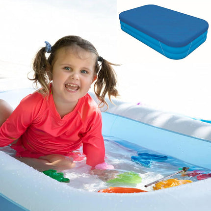 Rectangle Pool Cover,Pool Cover for Inflatable Pool,Rectangular Inflatable Swimming Pool Cover, 10ft X 6ft Dustproof Rainproof Waterproof Square Swimming Pool Cover,Family Pool Cover (Blue).