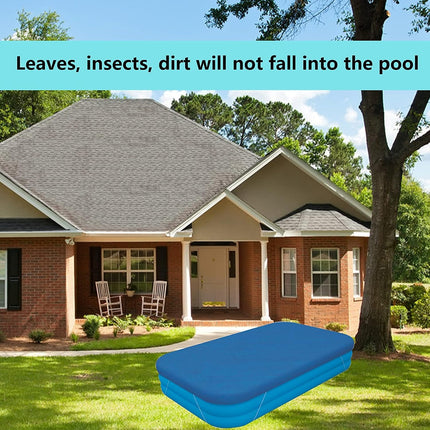 Rectangle Pool Cover,Pool Cover for Inflatable Pool,Rectangular Inflatable Swimming Pool Cover, 10ft X 6ft Dustproof Rainproof Waterproof Square Swimming Pool Cover,Family Pool Cover (Blue).