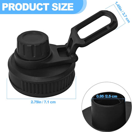 2 Pcs Replaceable Lid for Nalgene Sustain Tritan Water Bottle, Wide Mouth Loop Top Lid Compatible with Nalgene 32 oz, BPA Free, Replacement Cap Accessories with Handle Easy to Carry, Black.