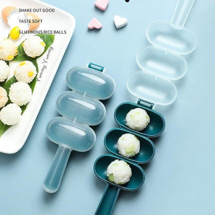 2Pcs Blue Rice Ball Maker Shake Lunch Maker Mould Rice Ball Shaker Rice Ball Mold Rice Ball Shaped Kitchen Tools and Home DIY Making Kit Sushi Plates,DIY Sushi Shake Rice Ball Mold, Specialty Plates.
