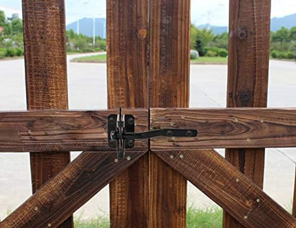 Self-Locking Gate Latch - Post Mount Automatic Gravity Lever Wood Fence Gate Latches with Fasteners/4.7 Inch Black Finish Steel Gate Latch to Secure Pool& Yard.