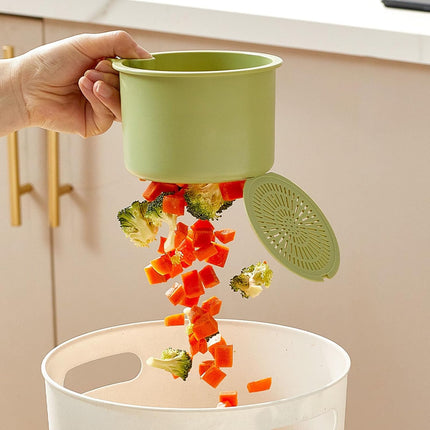 Kitchen Sink Strainer Basket, Self Cleaning Sink Food Waste Catcher, Faucet Hanging, Press Automatic Dumping Kitchen Draining Basket, Waste Rack Trash Catcher for Leftovers (Green+White+Yellow).