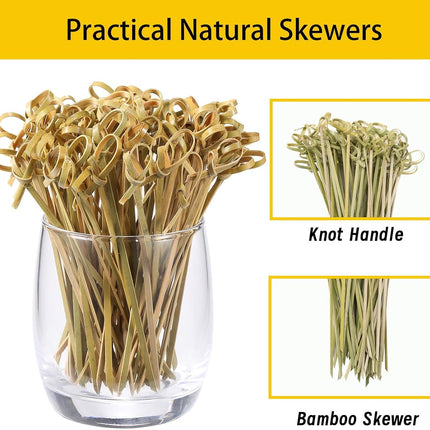 Charcuterie Cups with Cocktail Picks, 12 OZ Paper Appetizer Cups 24 Pcs with 4.7 Inch Bamboo Knot Skewers 100 Pcs, French Fries Holder Cones Brown, Party Supplies.