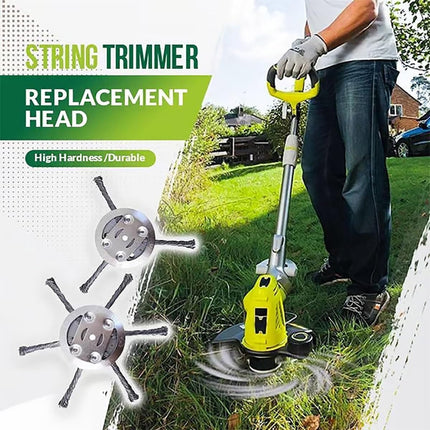 Universal Wire Weed Eater Head,Steel Wire Wheel Grass Trimmer,Steel Wire Weed Eater Head,Rotary Cutter Trimmer Head for String Trimmers, Gardening Lawnmower, Moss & Rust Removal (6 Knives).