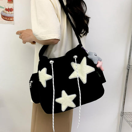 Y2K Corduroy Shoulder Bag Women, Cute Tote Bag Large Crossbody Bag for School Office Work Travel Shopping.