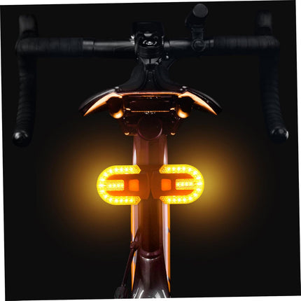 Bike Turn Signals Waterproof Remote Control 5 Mode Bike Tail Light with Right & Left Light 600mAh 30lm USB Rechargeable Yellow & Red LED Rear Bike Light for Night Riding Bike Brake Light.