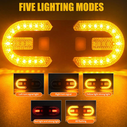 Bike Turn Signals Waterproof Remote Control 5 Mode Bike Tail Light with Right & Left Light 600mAh 30lm USB Rechargeable Yellow & Red LED Rear Bike Light for Night Riding Bike Brake Light.