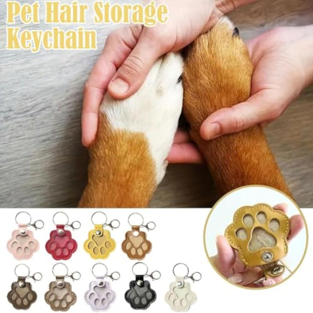Dog Hair Keepsake Keychain, Dog Fur Storage Keychain, Cat Paw Shaped Keychains,For Bag Purse Paw Charm Key Holder.