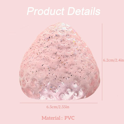 Taba Squishy Strawberry, Strawberry Taba Squishy Toys, Handmade Taba Squishy Clear Stress Relieving for Adults Office School (1 Fine Glitter).