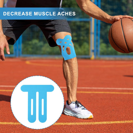 15pcs Precut Kinesiology Tape for Knees, Breathable & Waterproof Pre Cut Sport Tape Running Accessories Elastic Muscle Athletic Physio Kinetic Sticker Strips for Knee Stability and Muscle Support.