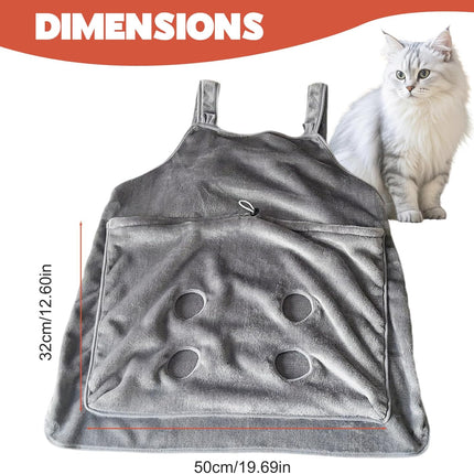 Cat Sling Soft Flannel Cat Apron with Claws Holes Multifunctional Adjustable Pet Carrier for Nail Cutting Cozy Sleeping Petting.