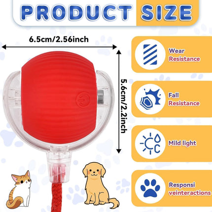 Interactive Rolling Dog Ball, Interactive Cat to-ys Rolling Ball Chewie Viral Dog Ball, Smart Automatic Rolling Pet Ball for Cats Dogs Motion Activated.