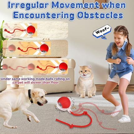 Interactive Rolling Dog Ball, Interactive Cat to-ys Rolling Ball Chewie Viral Dog Ball, Smart Automatic Rolling Pet Ball for Cats Dogs Motion Activated.