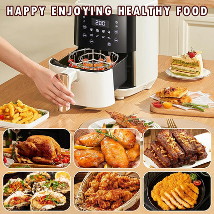 Air Fryer Barbecue Grill Vertical Barbecue Kebab, 24 Skewer Air Fryer Rack Round, 6 Inch Air Fryers Skewer Stand, With 24 Skewers, Multifunctional Grill for Cooking Kebabs (12 skewer).