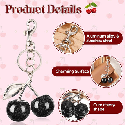 Cherry Keychain,Cherry Bag Charm,Cute Cherry Keychain for Handbag,Girls,Birthday,Gift Valentine's Day,Christmas.