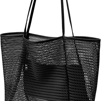 Oversized Beach Tote Bag, Semi Mesh Tote Bag Foldable MAX 35L Laundry Tote Bag For Beach Picnic Laundry Vacation.