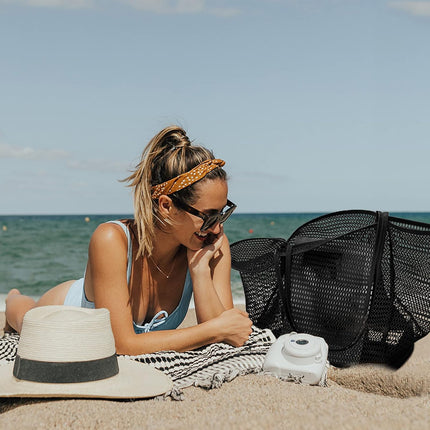 Oversized Beach Tote Bag, Semi Mesh Tote Bag Foldable MAX 35L Laundry Tote Bag For Beach Picnic Laundry Vacation.