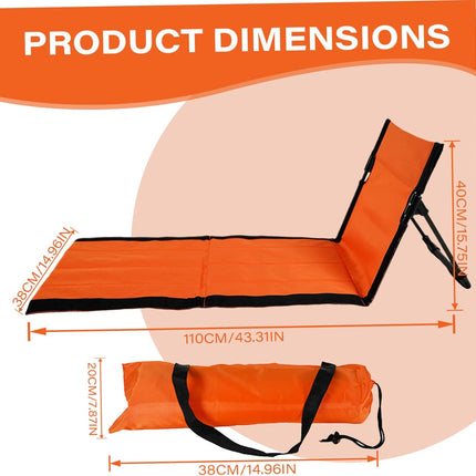 Reclining Beach Mat 15x43.3x15.8/15x26.8x15.8'' Oxford Cloth Waterproof Foldable Beach Lounge Chair Lightweight & Portable Lounger for Adults Holidays Camping Park.