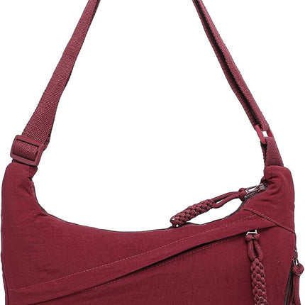 Crescent Bag for Women Men Nylon Crossbody Bags Multi-Pocket Sling Bag Roomy Hobo Bags Moon Bag Slouchy Dumpling Bag.