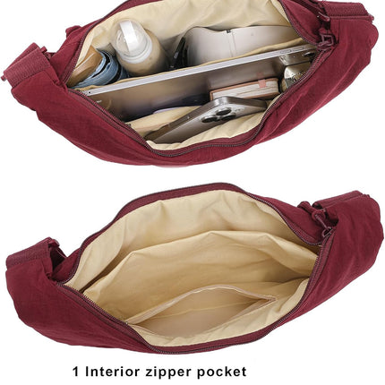 Crescent Bag for Women Men Nylon Crossbody Bags Multi-Pocket Sling Bag Roomy Hobo Bags Moon Bag Slouchy Dumpling Bag.