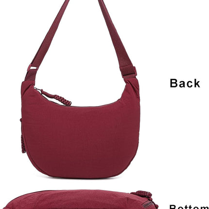 Crescent Bag for Women Men Nylon Crossbody Bags Multi-Pocket Sling Bag Roomy Hobo Bags Moon Bag Slouchy Dumpling Bag.