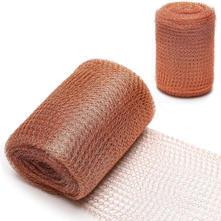 Copper Mesh Roll,Gap Blocker for Building Hole,Knitted Pure Copper Mesh Blocker for Mouse, Birds, Snail, Bat,DIY Fill Fabric,Protect Saplings&Seeds,Rodent Stopper Mesh for Home, Garden (20FT/6M).