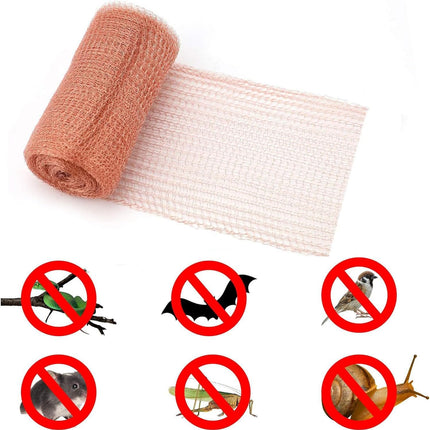 Copper Mesh Roll,Gap Blocker for Building Hole,Knitted Pure Copper Mesh Blocker for Mouse, Birds, Snail, Bat,DIY Fill Fabric,Protect Saplings&Seeds,Rodent Stopper Mesh for Home, Garden (20FT/6M).