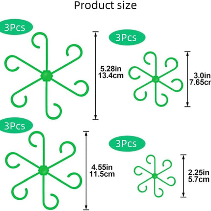 12PCS Plant Stem Support, 4 Sizes Climbing Houseplant Stem Holders, Reusable Flower Trellis Stem Hook Plant Care Growth Accessories for Flower Plants Indoor Outdoor.