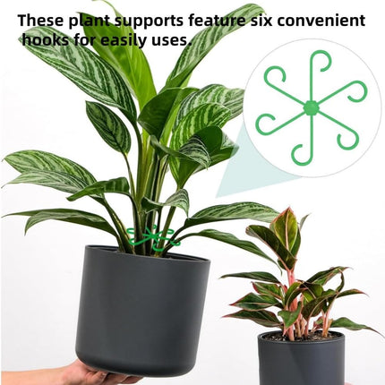 12PCS Plant Stem Support, 4 Sizes Climbing Houseplant Stem Holders, Reusable Flower Trellis Stem Hook Plant Care Growth Accessories for Flower Plants Indoor Outdoor.