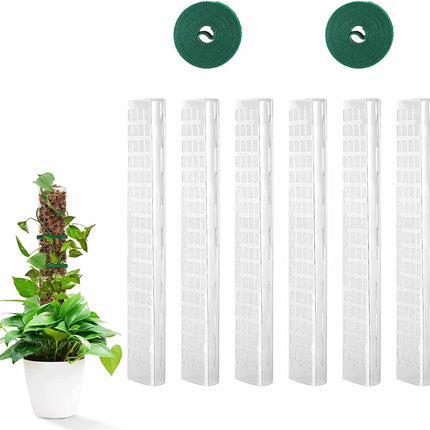6 Pcs 24 Inch Plastic Moss Pole for Plants Monstera, Stackable for Indoor Work with Sphagnum Support Structure to Help Plants Grow Upwar.
