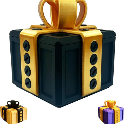 Annoying Gift Box with Screws, Large Prank Gift Box, 3D Printed Really Annoying Gift Boxes, Gift Card Money Cash Puzzle Box for Adults, Funny Fidget Boxes with 20 Screws for Christmas Festival(Black g.