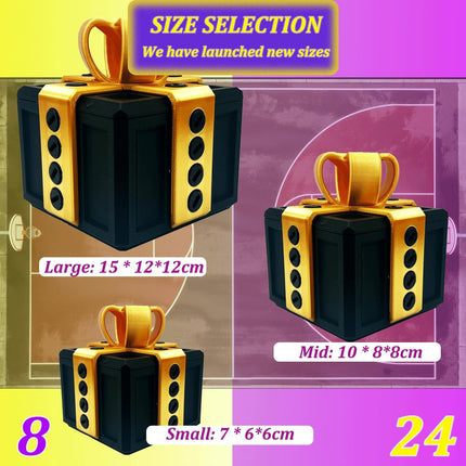 Annoying Gift Box with Screws, Large Prank Gift Box, 3D Printed Really Annoying Gift Boxes, Gift Card Money Cash Puzzle Box for Adults, Funny Fidget Boxes with 20 Screws for Christmas Festival(Black g.