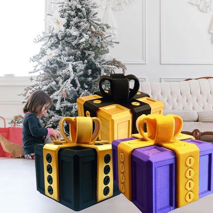 Annoying Gift Box with Screws, Large Prank Gift Box, 3D Printed Really Annoying Gift Boxes, Gift Card Money Cash Puzzle Box for Adults, Funny Fidget Boxes with 20 Screws for Christmas Festival(Black g.