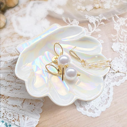 Jewelry Dish Tray, Ceramic Trinket Dish, Ring Dish, Small Jewelry Plates for Earing Necklace Bracelet, Decorative Jewelry Tray Gift for Wedding Party Mom Woman Girl.