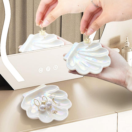 Jewelry Dish Tray, Ceramic Trinket Dish, Ring Dish, Small Jewelry Plates for Earing Necklace Bracelet, Decorative Jewelry Tray Gift for Wedding Party Mom Woman Girl.