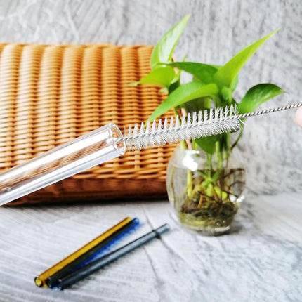 2 PCS Straws Cleaning Brush Extra Wide 10mm diam Straw Brush for Washing Ss Drink Straws Tea Pot Spout Glass Bottles Mini Micro Pipe（12 inches）.