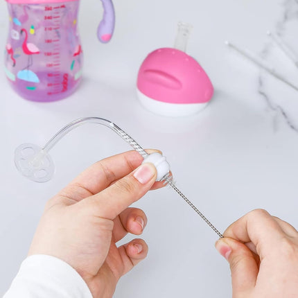 2 PCS Straws Cleaning Brush Extra Wide 10mm diam Straw Brush for Washing Ss Drink Straws Tea Pot Spout Glass Bottles Mini Micro Pipe（12 inches）.