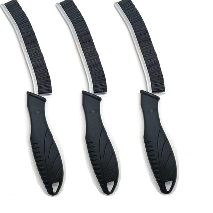Gap Cleaning Brushes Set, 3-Pack Multipurpose Grout Scrubber for Bathroom, Kitchen, Window, Vehicle, Black.